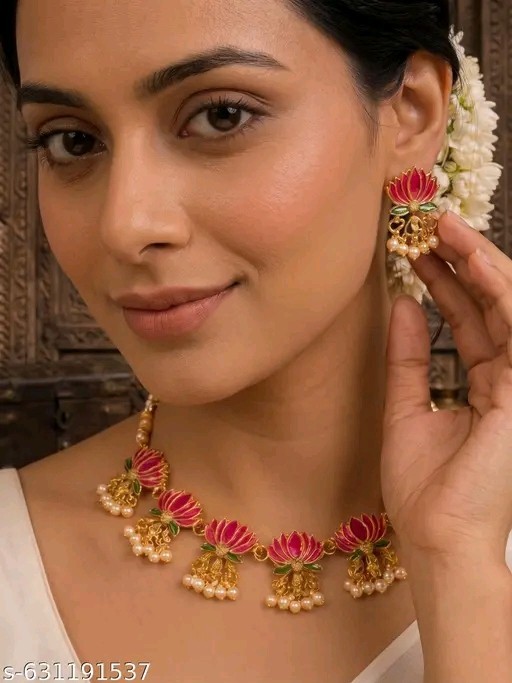 Indian Bollywood Gold Plated Kundan Choker Bridal Necklace Earrings Jewelry Set