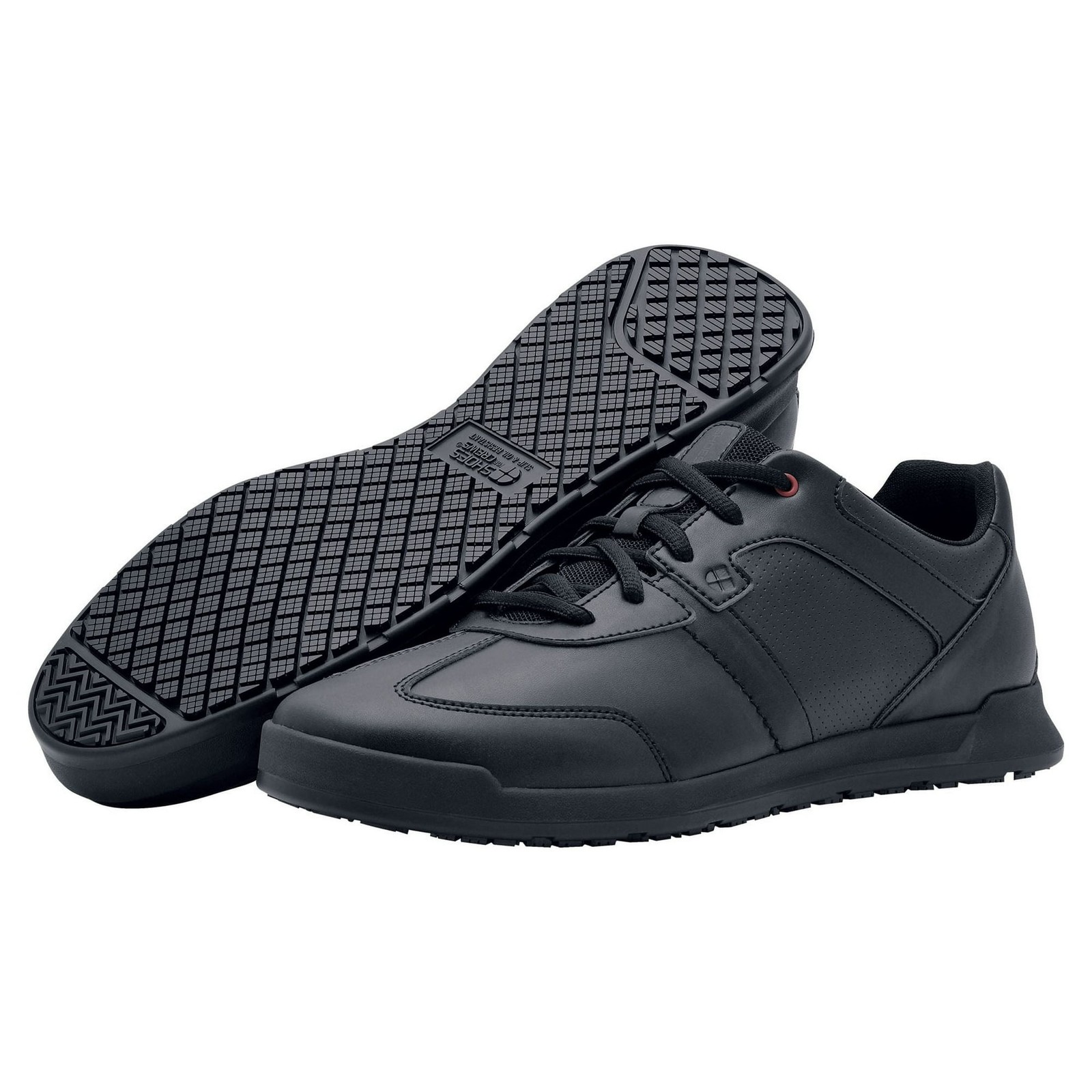 Shoes for Crews Men’s Black Lace-up Slip Water Resistant Casual Work Shoes: 8-13