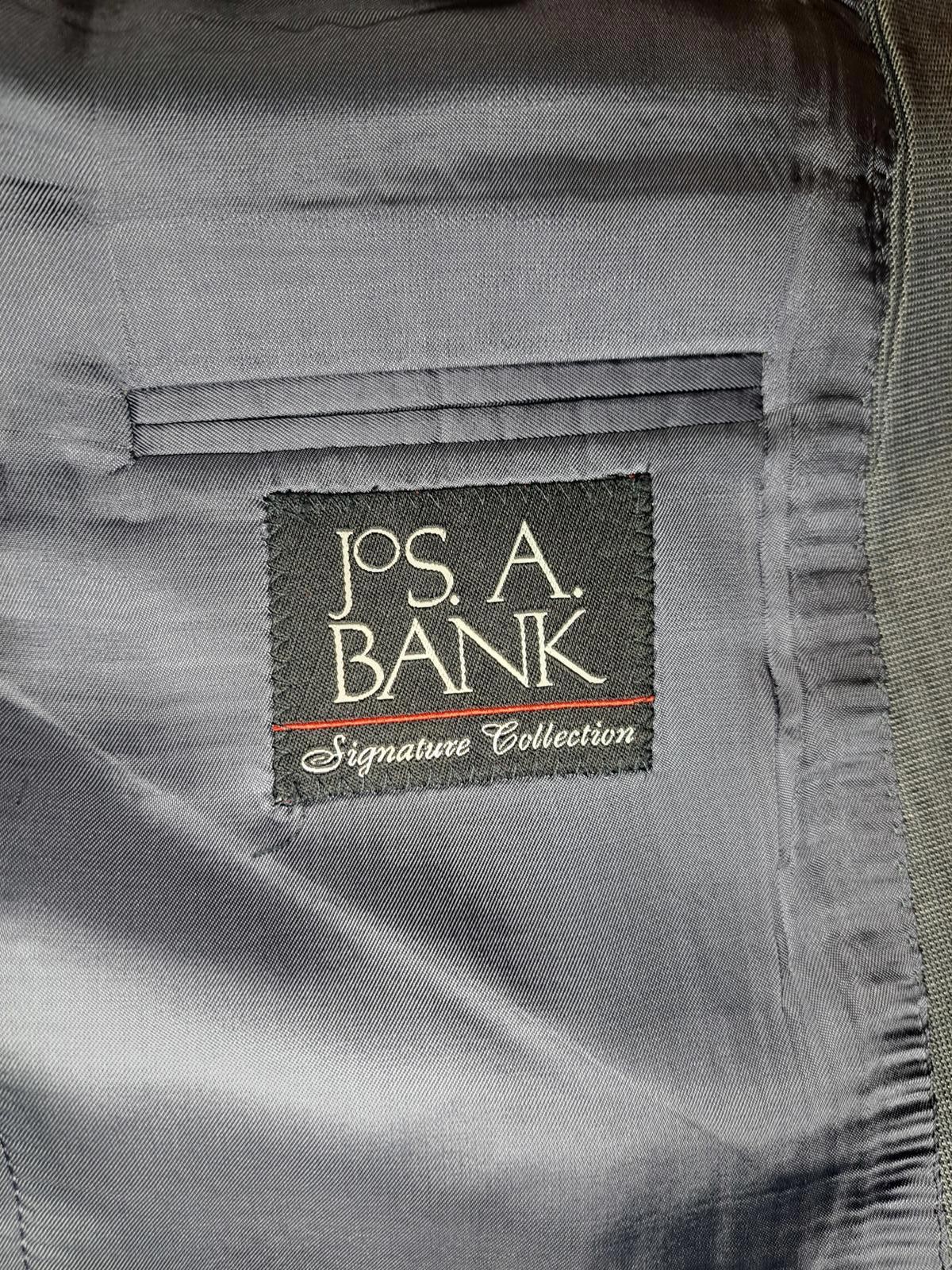 Jos A Bank Sport Coat Mens 43L Gray Wool Double Vented