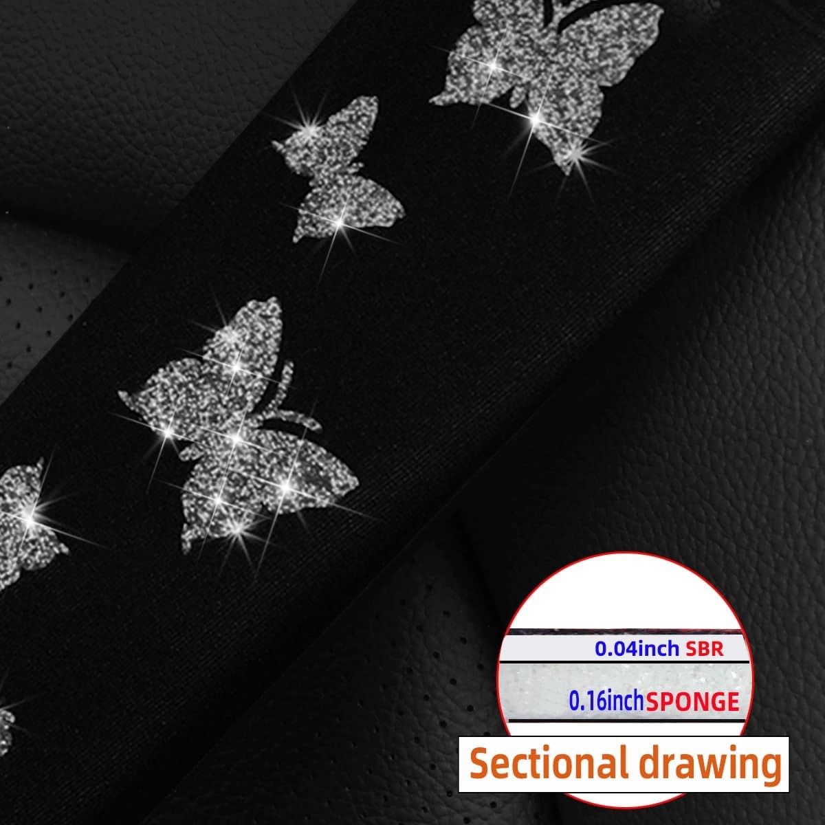 2PCS Car Seat Belt Covers, Polyester Fiber Vehicle Seatbelt Cushio Color: Gray
