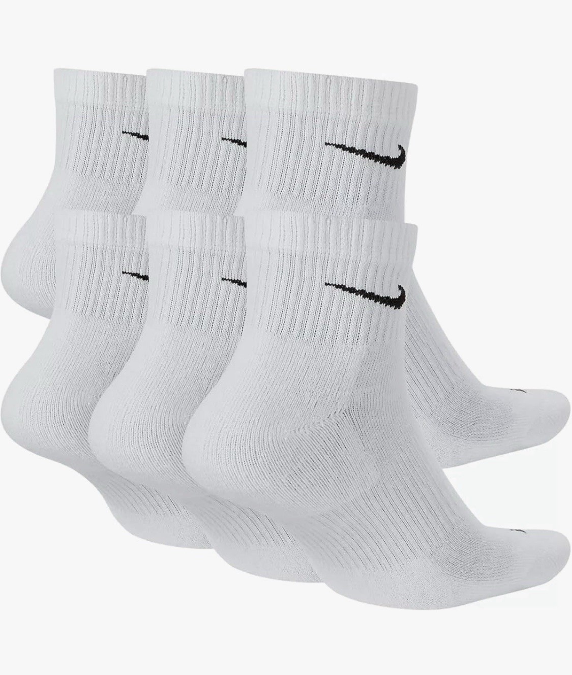 Nike Socks Everyday Plus Training Cushioned Dri-Fit Ankle Socks Large 6 Pairs