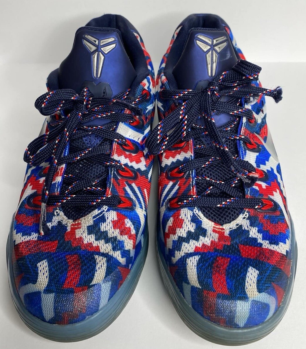 Nike Kobe 9 IX Independence Day GS Shoes Size 6.5Y EM 653593-100 Blue Red