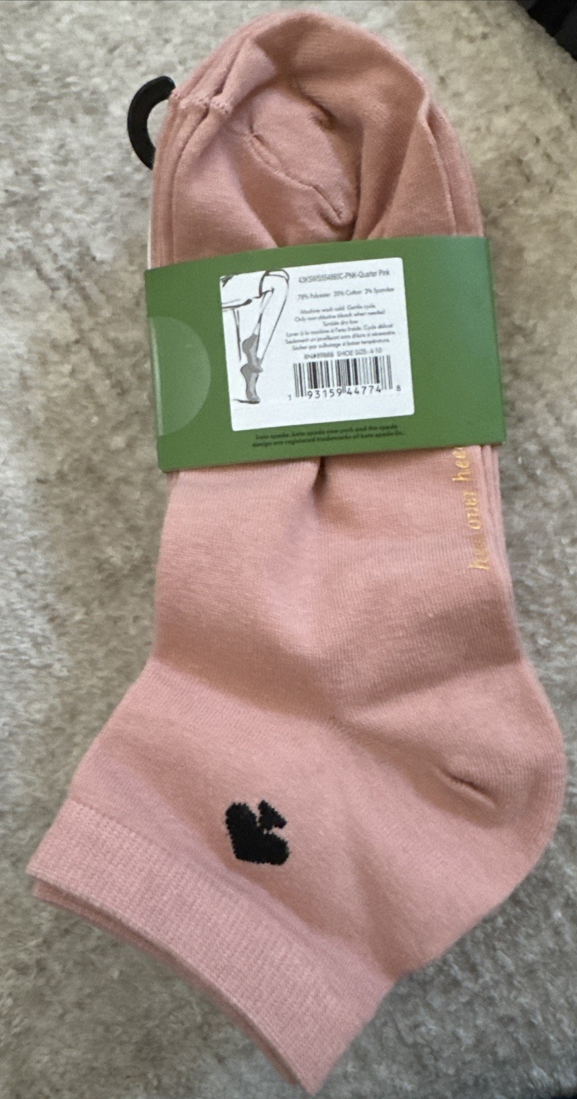 NWT Kate Spade Women Quarter Sock – Pink, Cream – 6 Pairs FAST SHIP!! 💨💨
