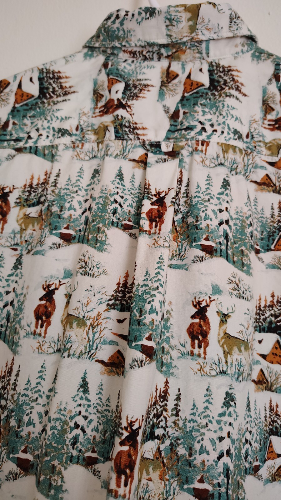 Denim & Flower Ricky Singh Happy Holidays Mens Shirt Size Medium Snow Scene