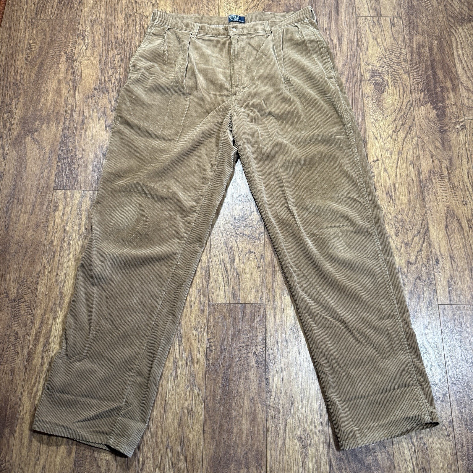 Vintage Polo Ralph Lauren Corduroy Pants Men’s 36×34 Tan Brown Made in USA