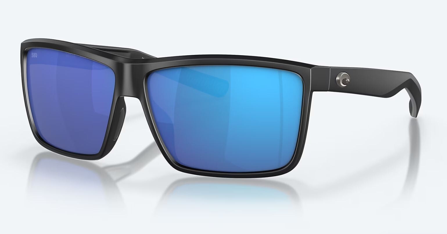 NEW Costa Del Mar RINCONCITO Matte Black / Blue Mirror Polarized Glass 580G