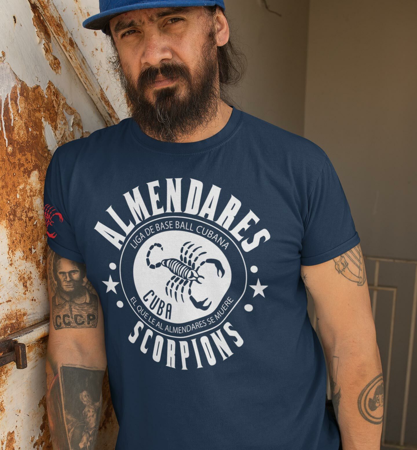 Short Sleeve ALMENDARES SCORPIONS Cuban Baseball Jersey CUBA T-Shirt 100% Cotton