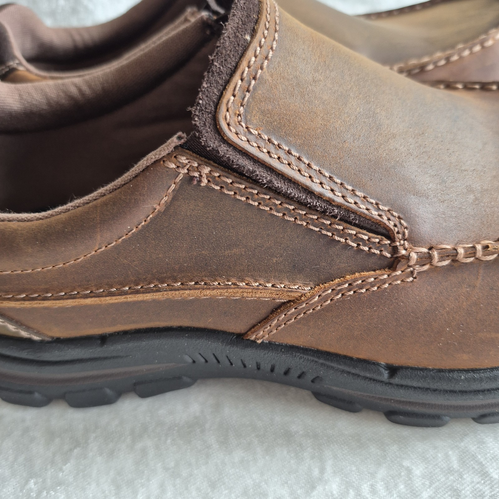 Skechers Relaxed Fit Memory Foam Extra Wide Slip-On Brown Men’s US 7 UK 6 EU 39…