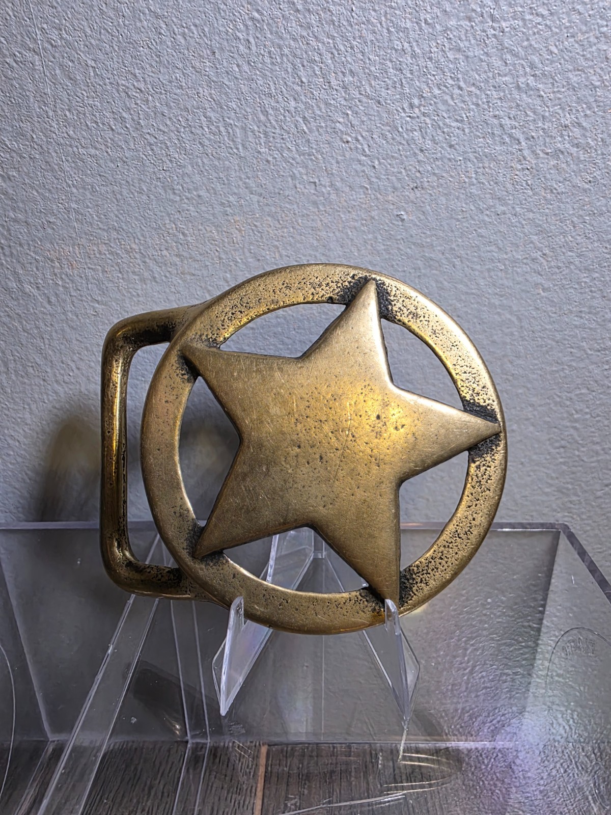 Vintage Rock Star Solid Brass Western Belt Buckle – *Moderate Wear*