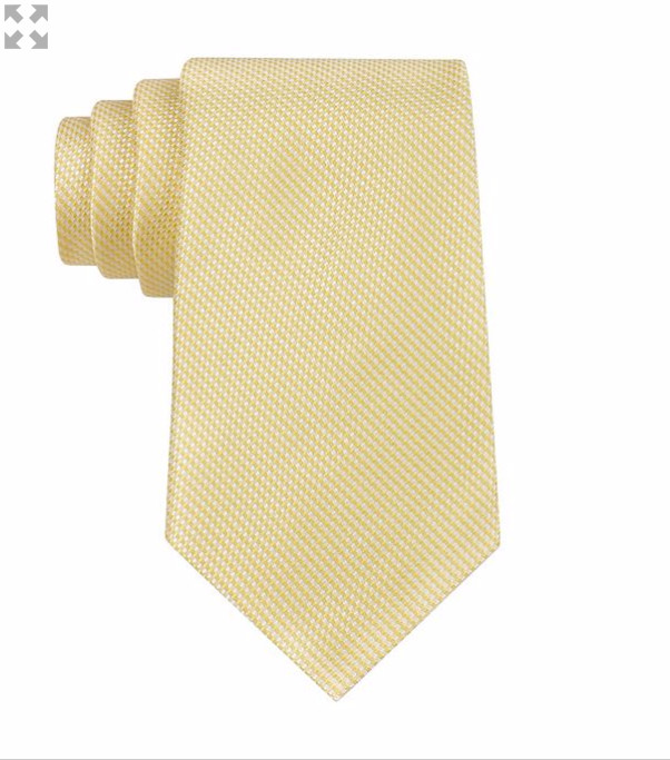 $125 Calvin Klein Mens Solid Yellow Skinny Neck Tie Classic Silk Necktie 58×3