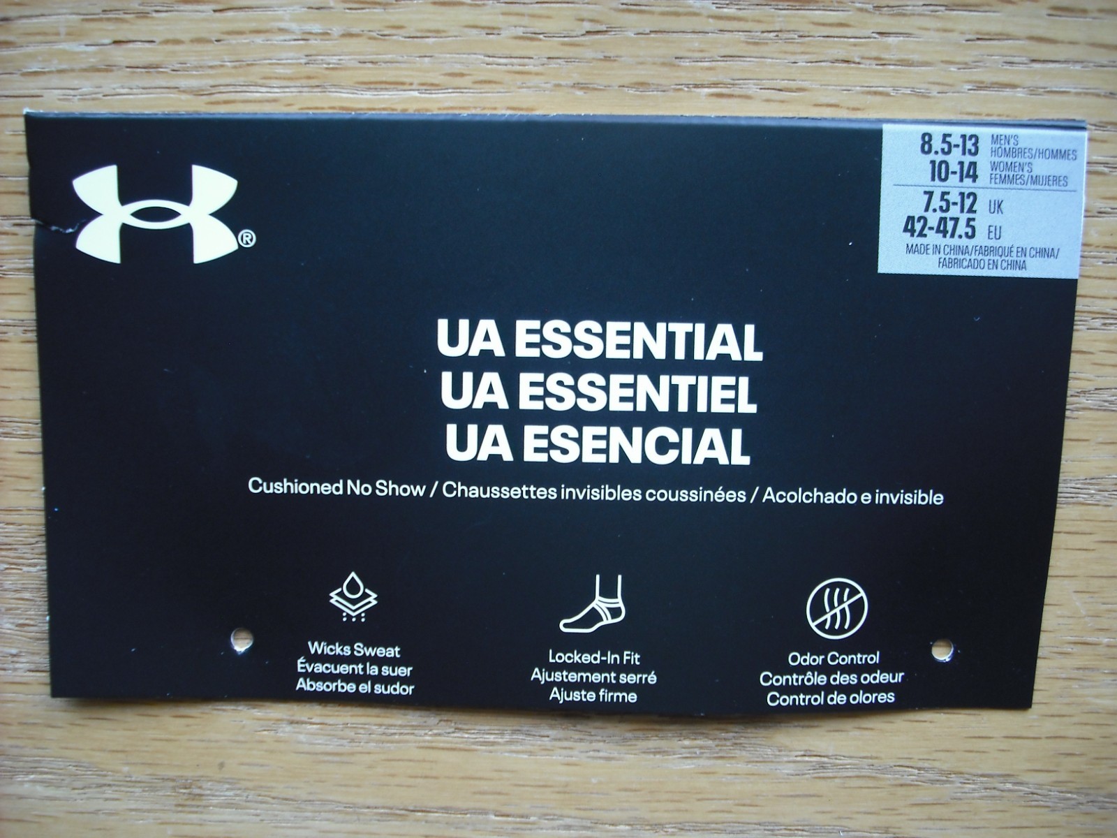 Mens NWT UNDER ARMOUR Low-Tab No-Show Socks 3prs UA ESSENTIAL Lightwt Black Sz:L
