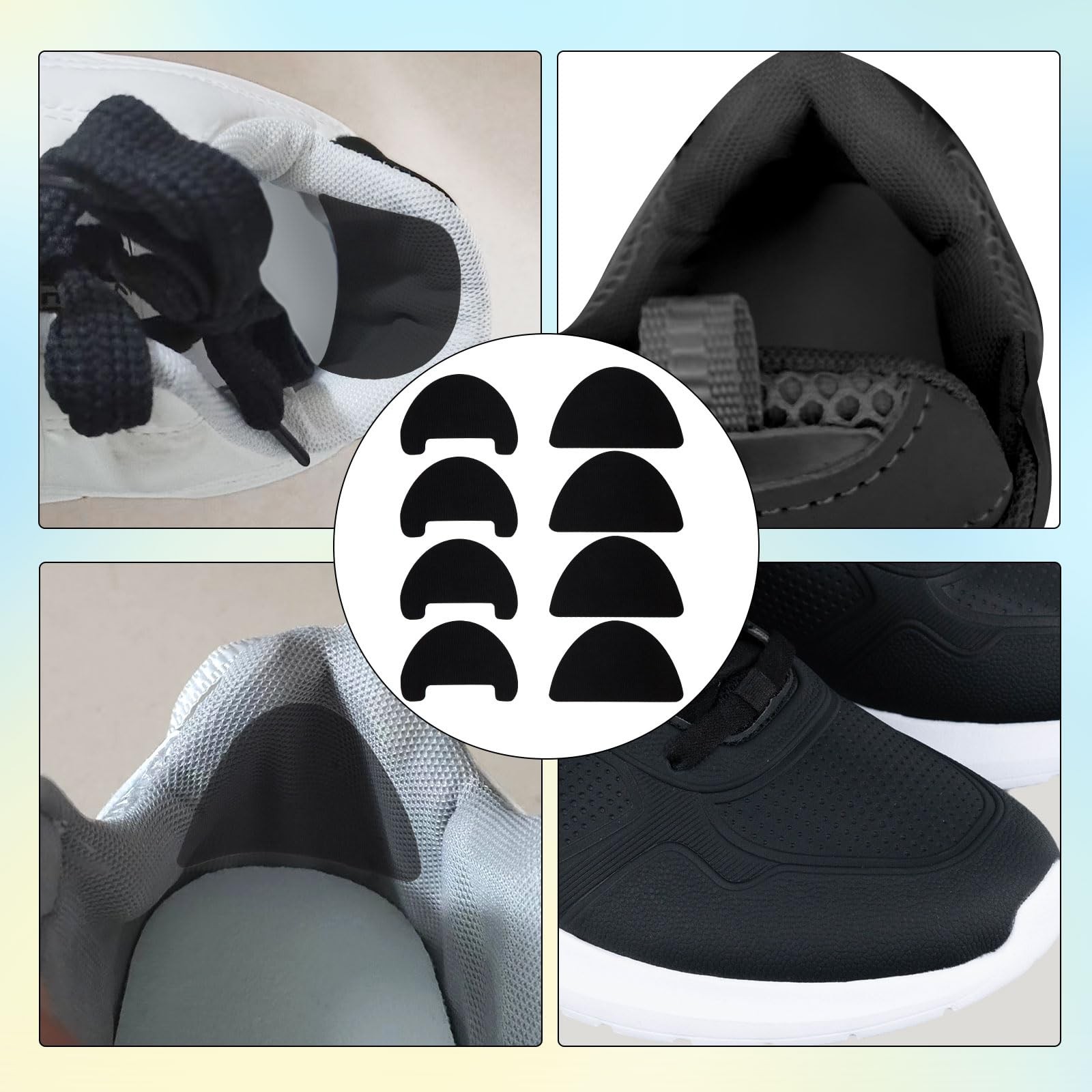8pcs Toe Guards for Shoes, Shoe Protector Boot 10x7cm, 11.5x7cm, Black