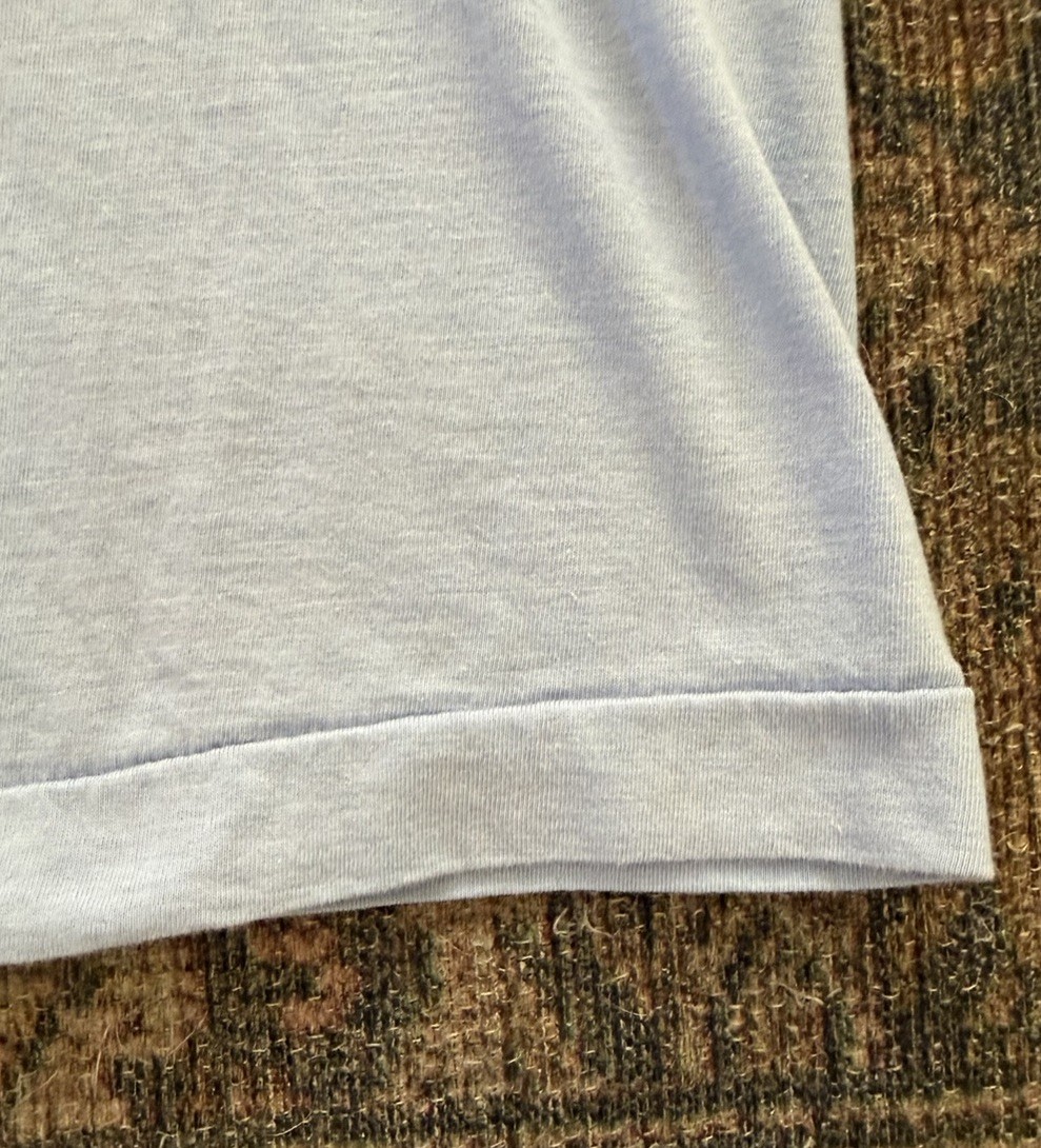 VTG 60s Race Brand Goldstar Light Blue Henley T-Shirt Mens 42 (M) Single Stitch
