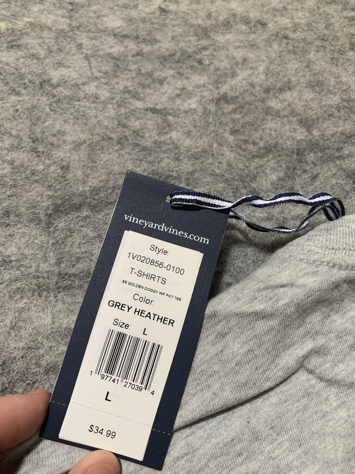Vineyard Vines Men’s Golden Retriever Dog Whale Gray T-Shirt Size Large NEW NIP