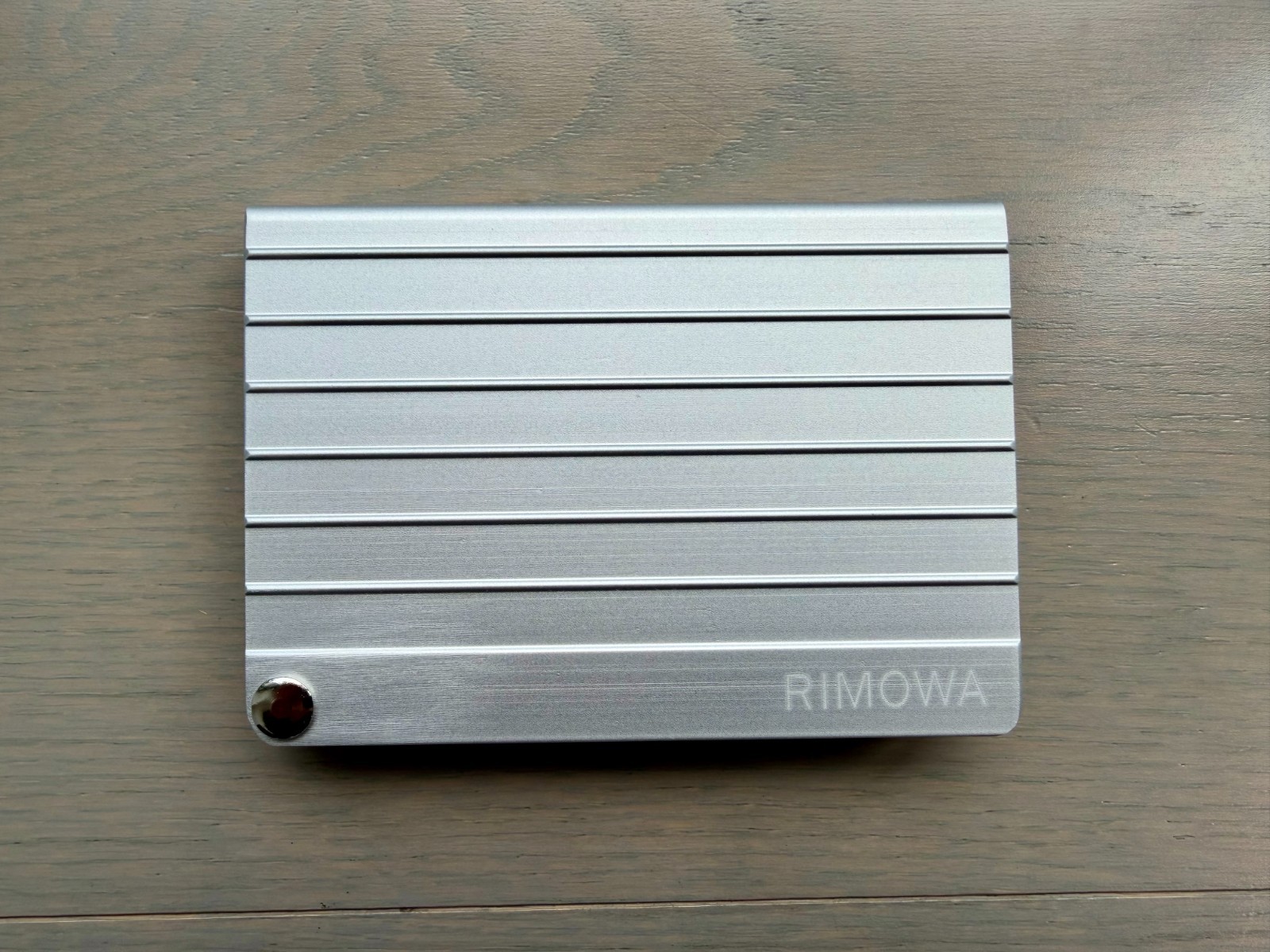 Rimowa Aluminum Card Holder Wallet SILVER Band New, Dust-bag & Box – $295 MSRP