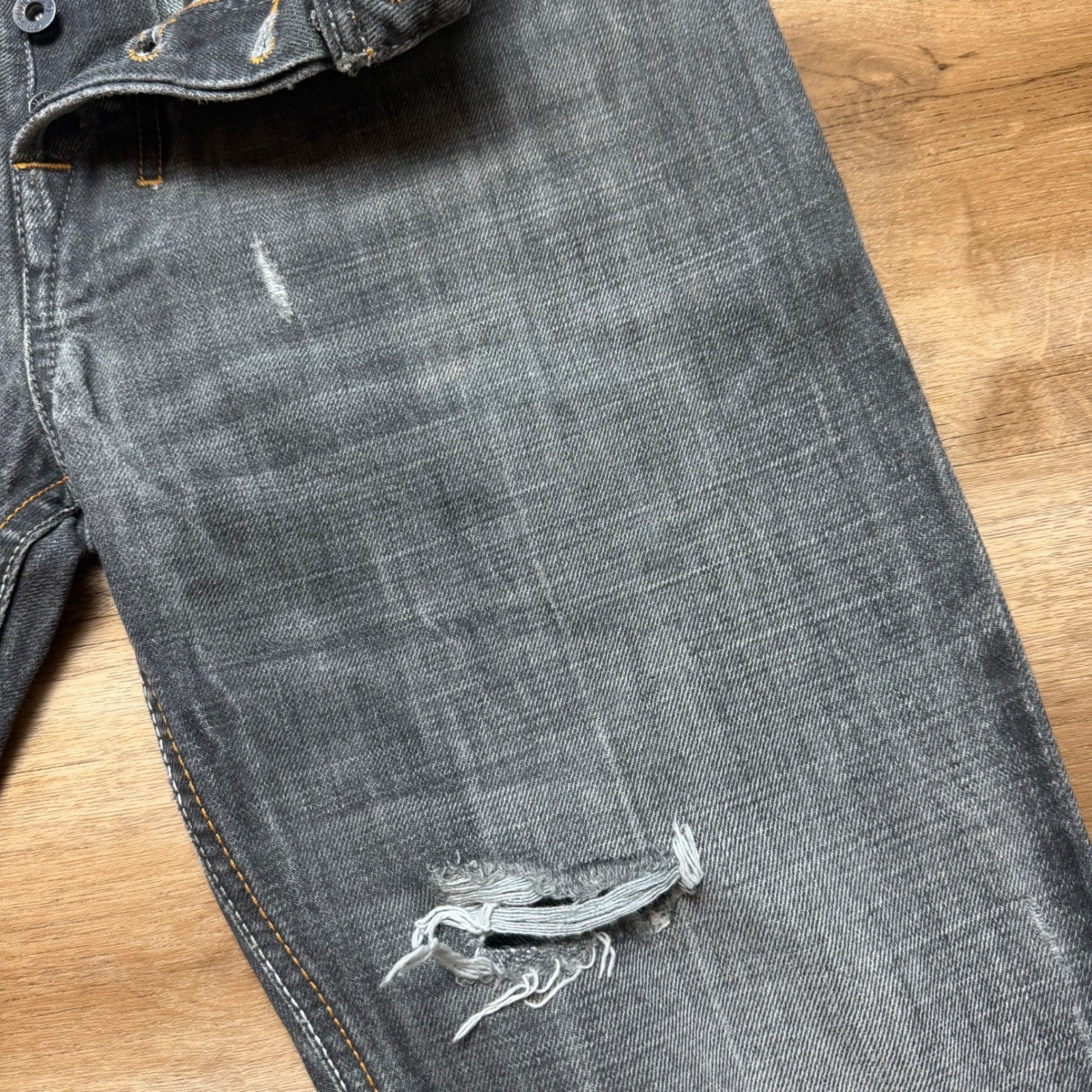 Diesel Zatiny Jeans Men 29×32 Grey Distressed Bootcut Denim Charcoal Punk 008C6