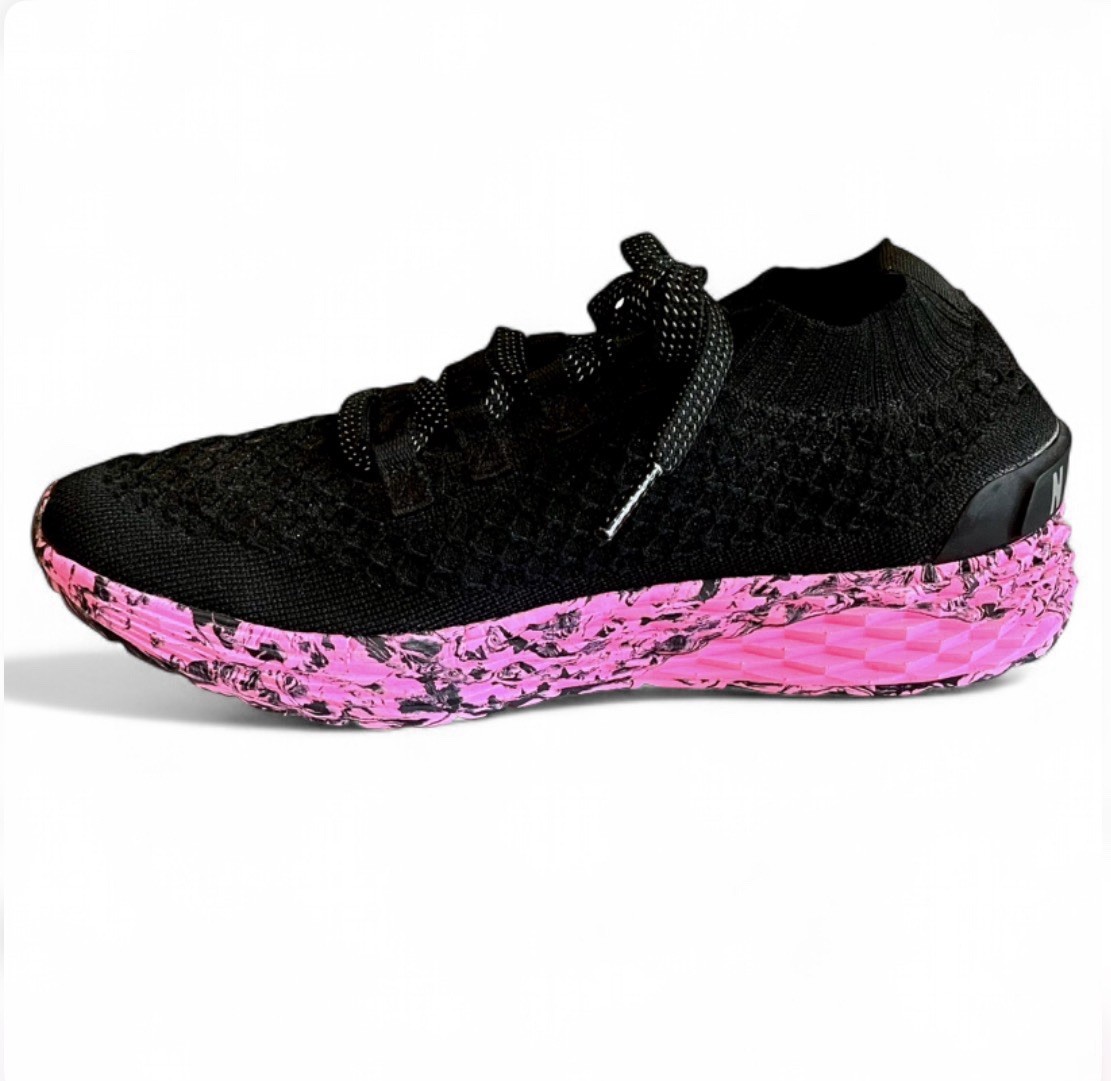 NOBULL NWOT Allday Knit Running Shoes Black Pink Marble Unisex 9.5W 8M MSRP $149
