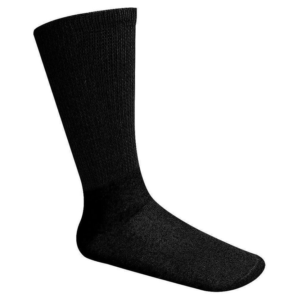 12 Pairs Men’s Health Circulatory Diabetic Cotton crew socks 9-11 10-13 13-15