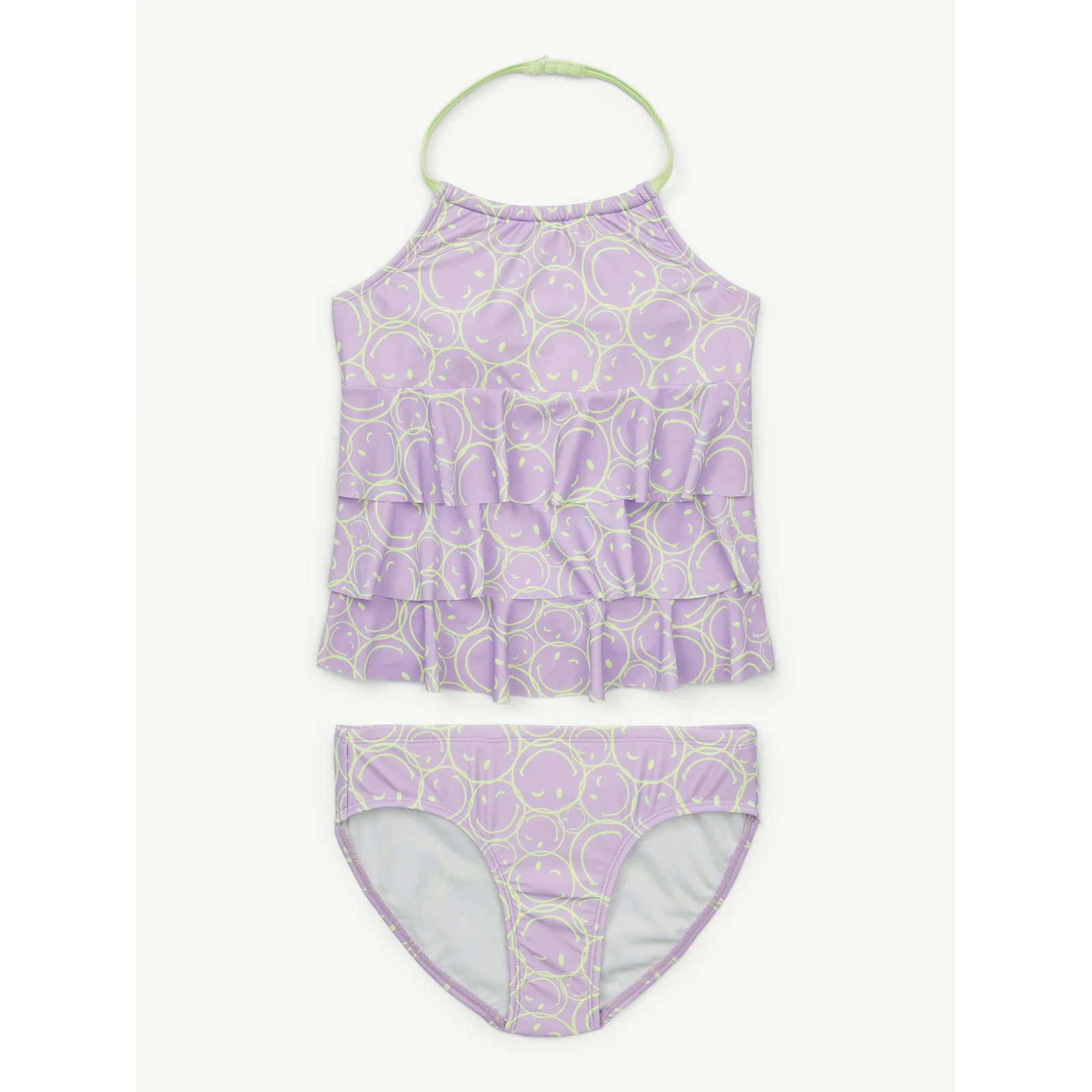 Justice Girls 2 piece Emoji Ruffle Halter Tankini Swimsuit Many size New