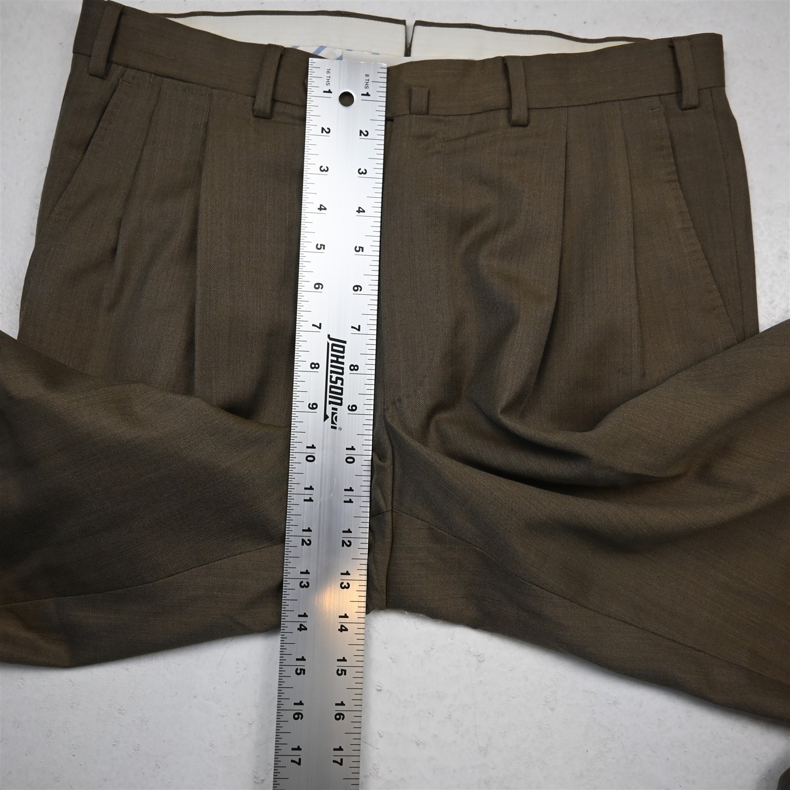 Ermegildo Zegna 32×30 Tan Brown 100% Wool 75L102 Pleated Cuffed Dress Mens Pants