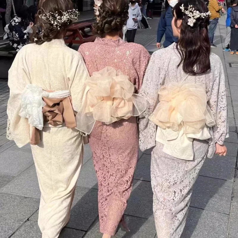 Japanese Double Layer Lace Kimono for Women – Formal Traditional Style