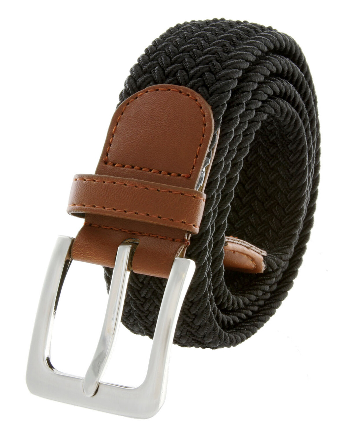7001G Men’s Stretch Belt Braided Elastic Casual Woven Canvas Fabric Belt 1-3/8″