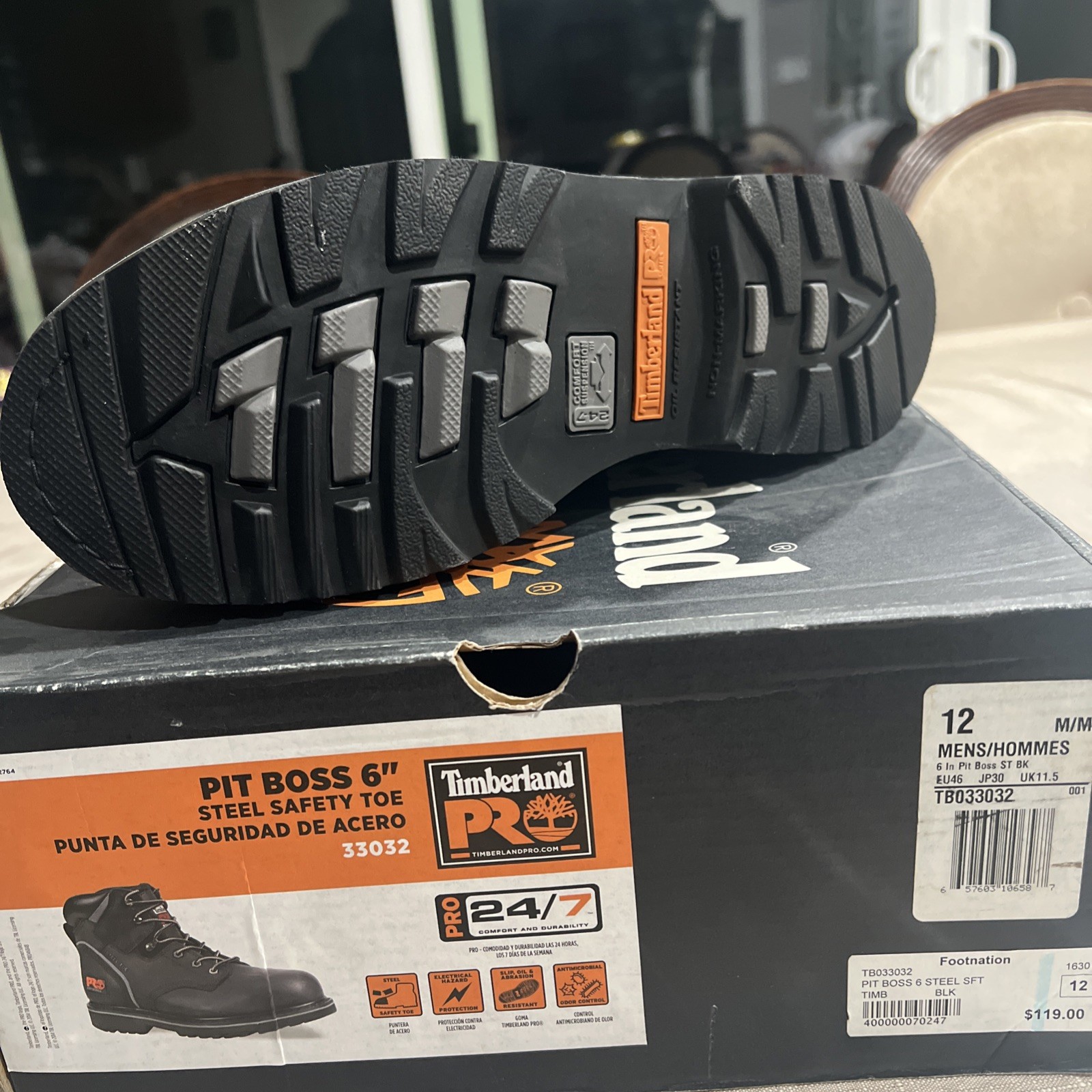 Timberland PRO Men’s Pit Boss 6″ Steel Safety Toe size 12