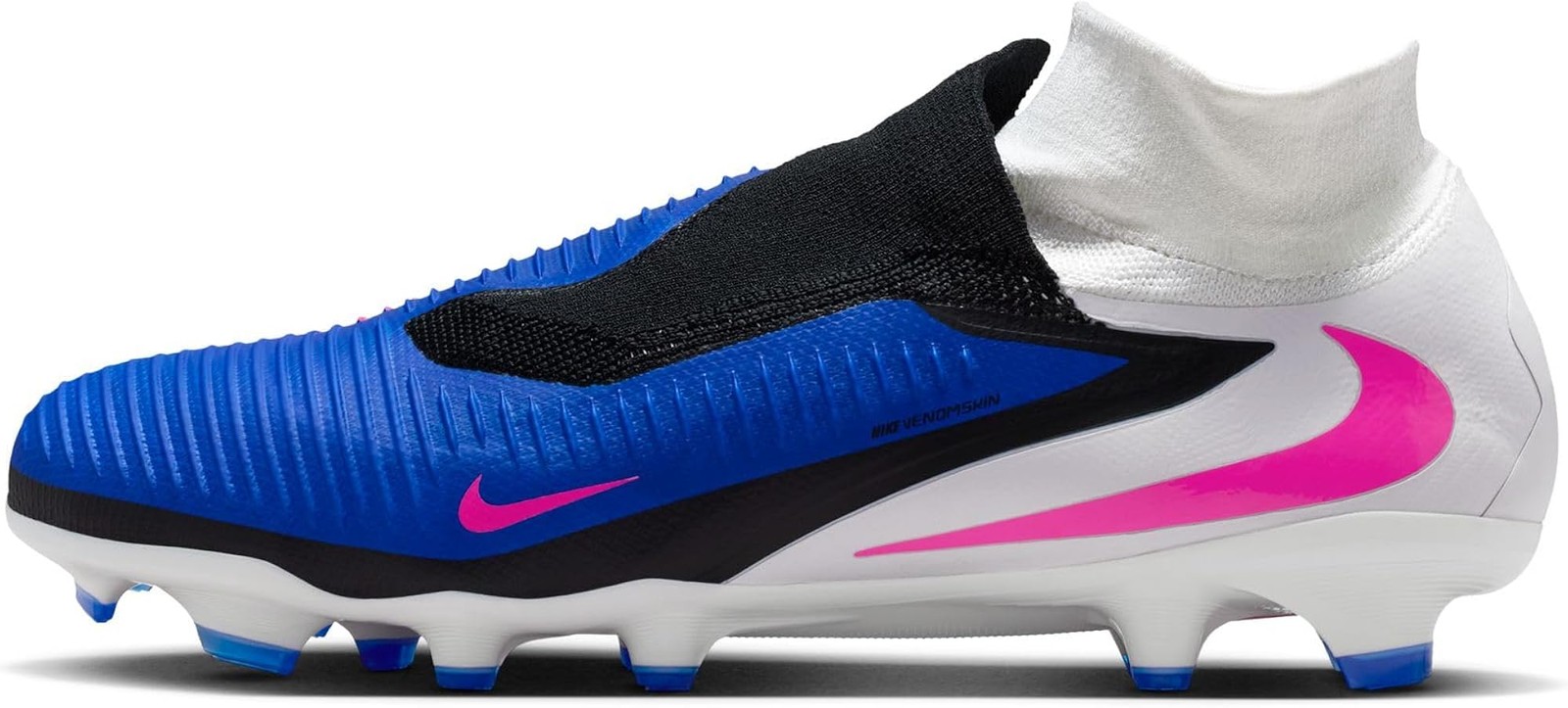 Nike Phantom 6 High Pro Firm-Ground Soccer Cleats (Racer Blue/White/Pink Blast)
