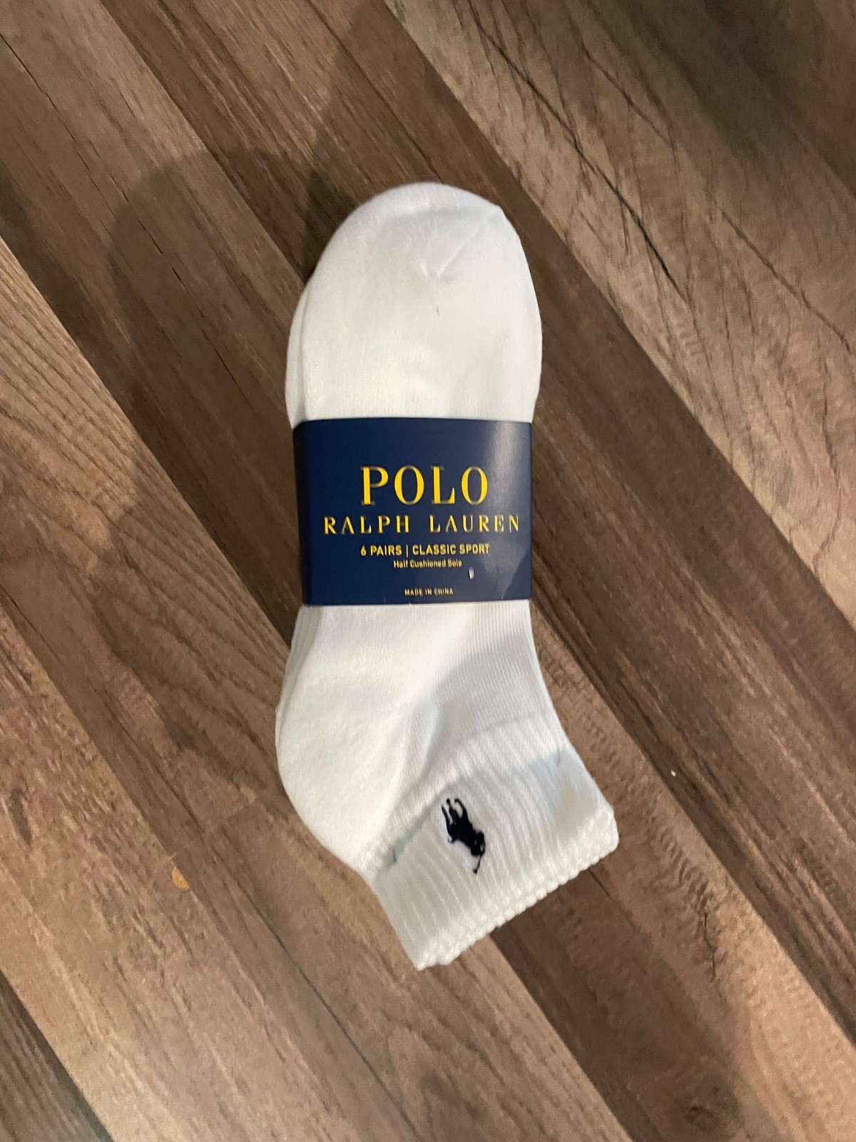 Polo Ralph Lauren Athletic Men’s Sport Socks – White, Size 10-13 (Set of 6…