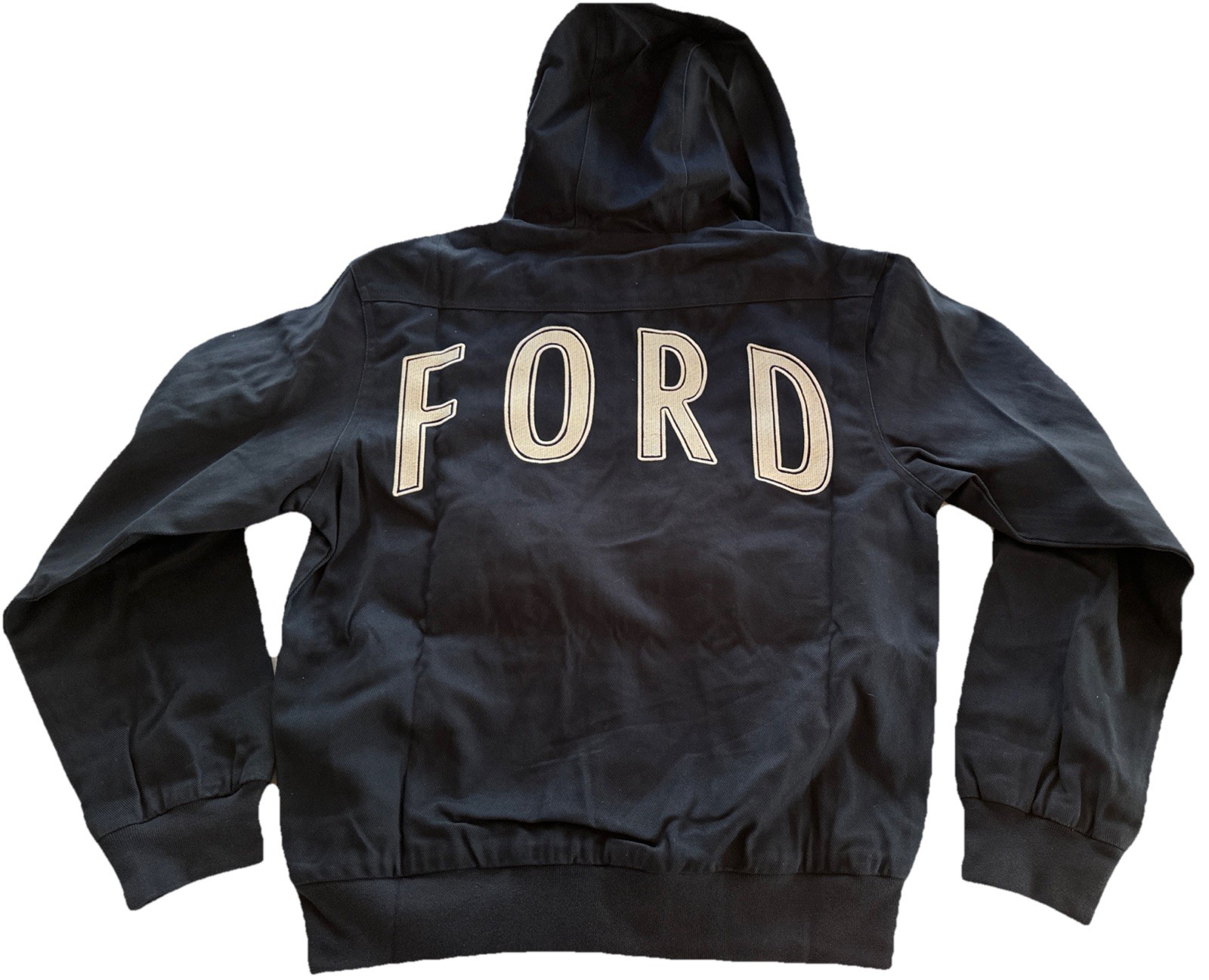 Ford Est 1903 Mechanic Jacket Mens Small Navy Workwear Graphic Shop Coat
