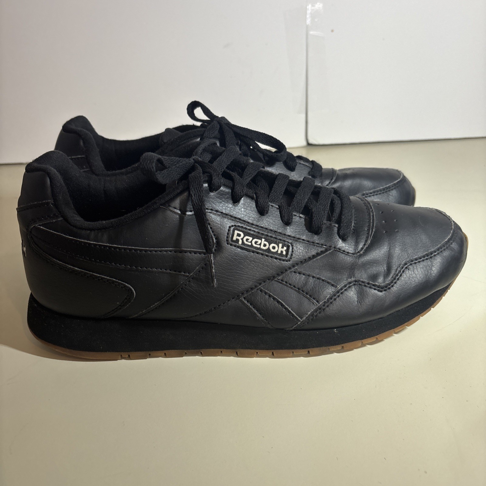 REEBOK Classic Harman Run S Black Gum Shoes Mens 11 CM9204 13085427 Memory Foam