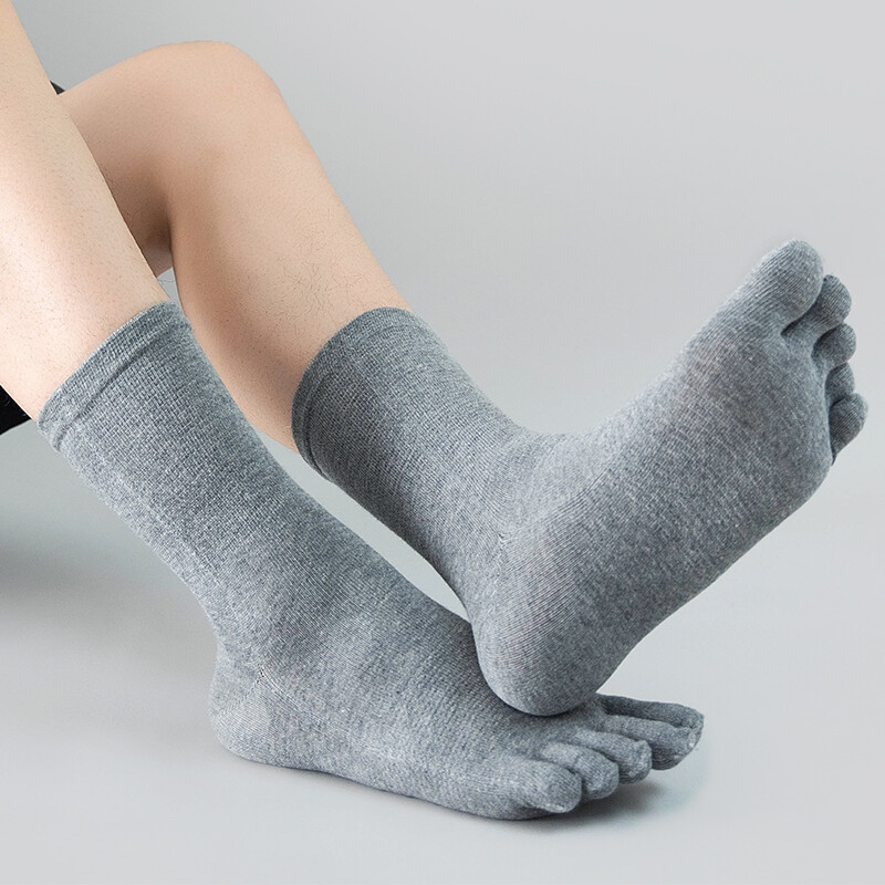 5Pack Crew Ankle Five Finger Toe 100%Cotton Athletic Sport Work Casual Men Socks