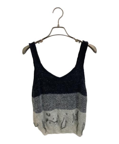 Remneh by rurumu Knit Set Up Black White Sleeveless Top Free Women