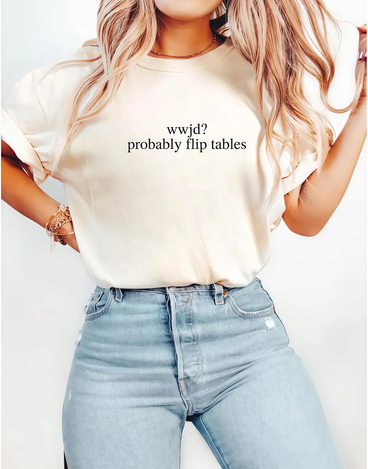 Funny Christian Shirt, WWJD Probably Flip Tables, Sarcastic Christian T-shirt