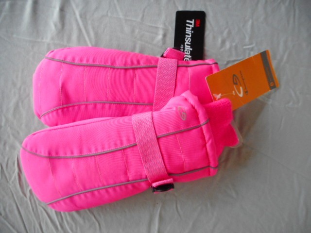 Girls Pink Snow Mittens Champion Ski Gloves Water Proof Warm Fits Age 8-16