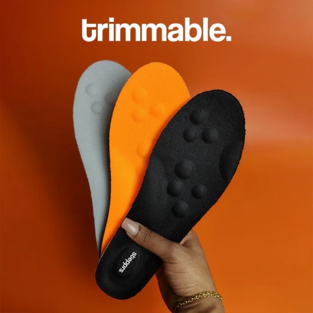 Original Stepprs Comfort Shoe Insoles Steppers Cloud Soles for Men Women (Black)