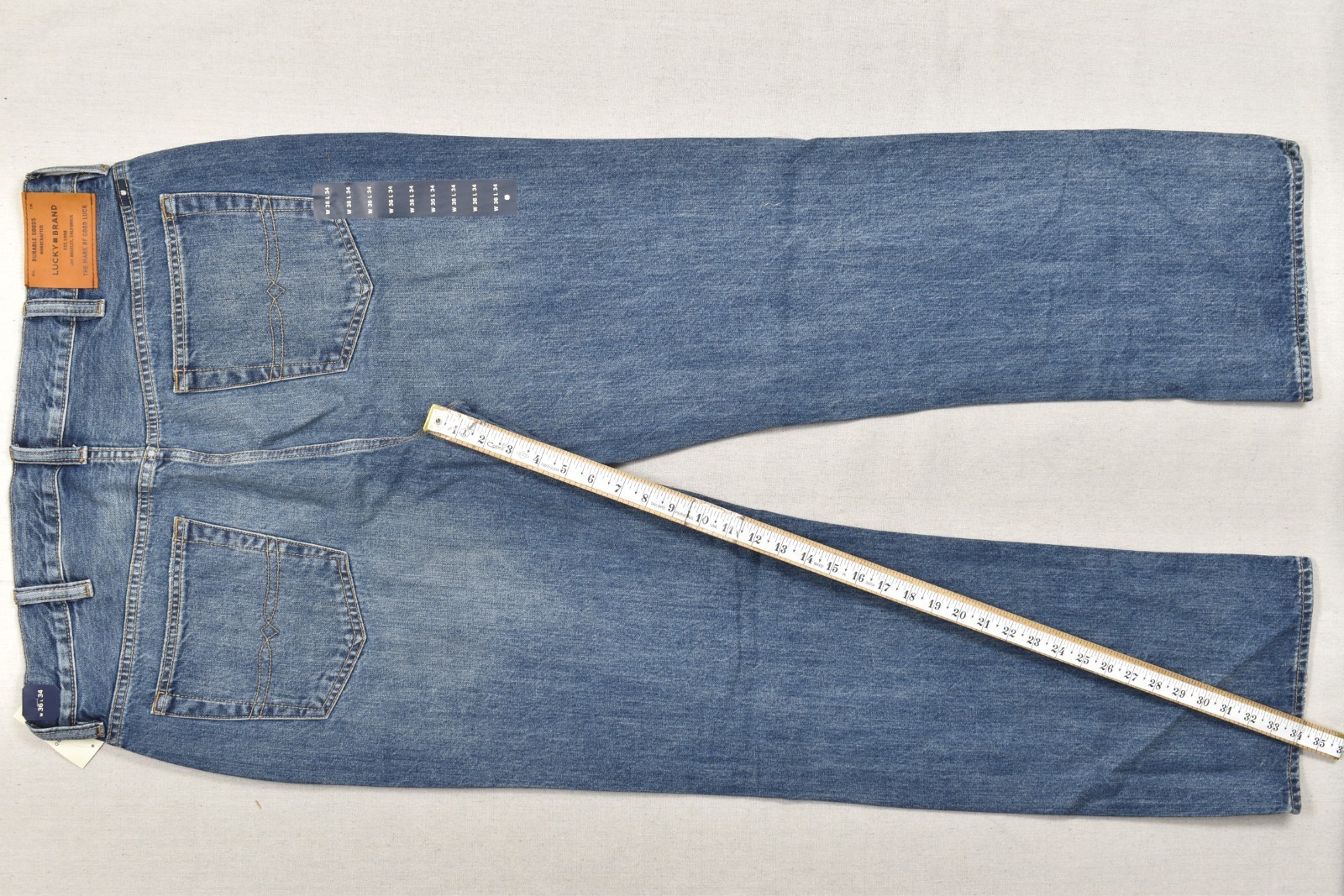 Lucky Brand Men’s 181 Relaxed Straight Denim Jeans Blue Bluff Lake 36×34 NEW