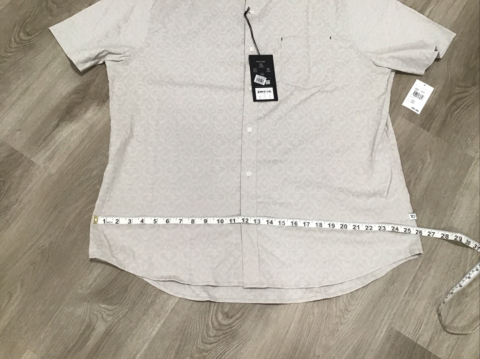 NWT 7D 7 Diamonds Atlas Tan Stretch Mens Shirt Size XXL Short Sleeve Button NEW