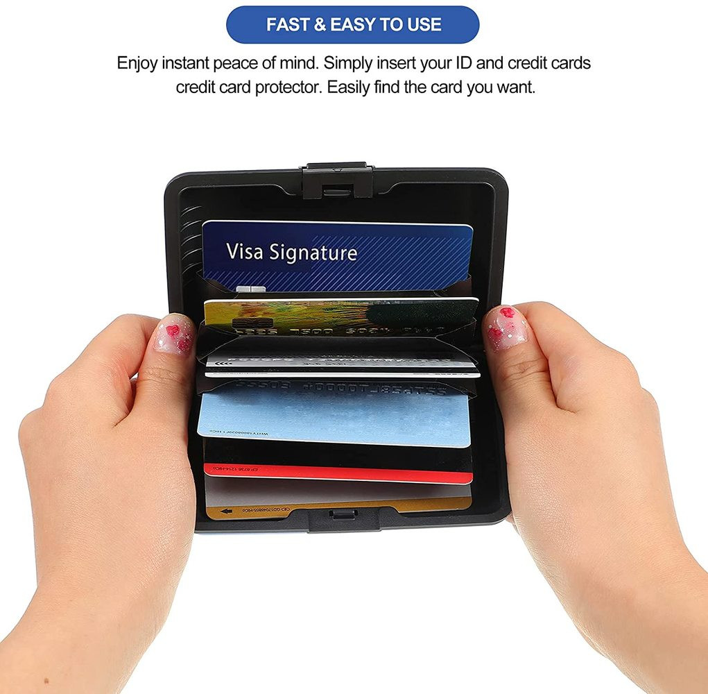 RFID Blocking Slim Metal Hard Card Case Credit Card Holder Mini Aluminum Wallets
