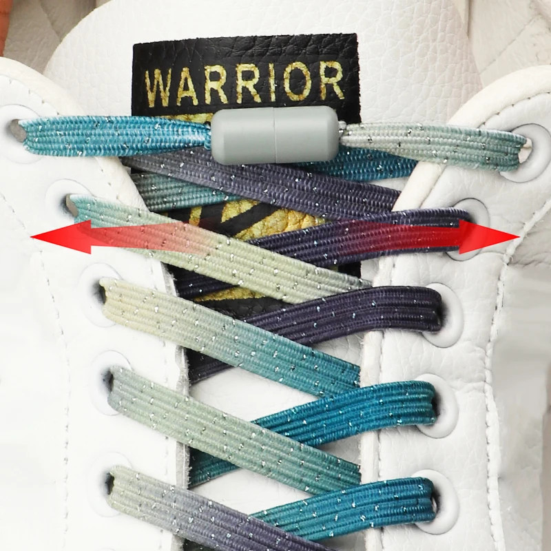 1Pair Colorful Shoelaces Without ties Kids Adult 0.7cm Flat Shoelace for Shoes E