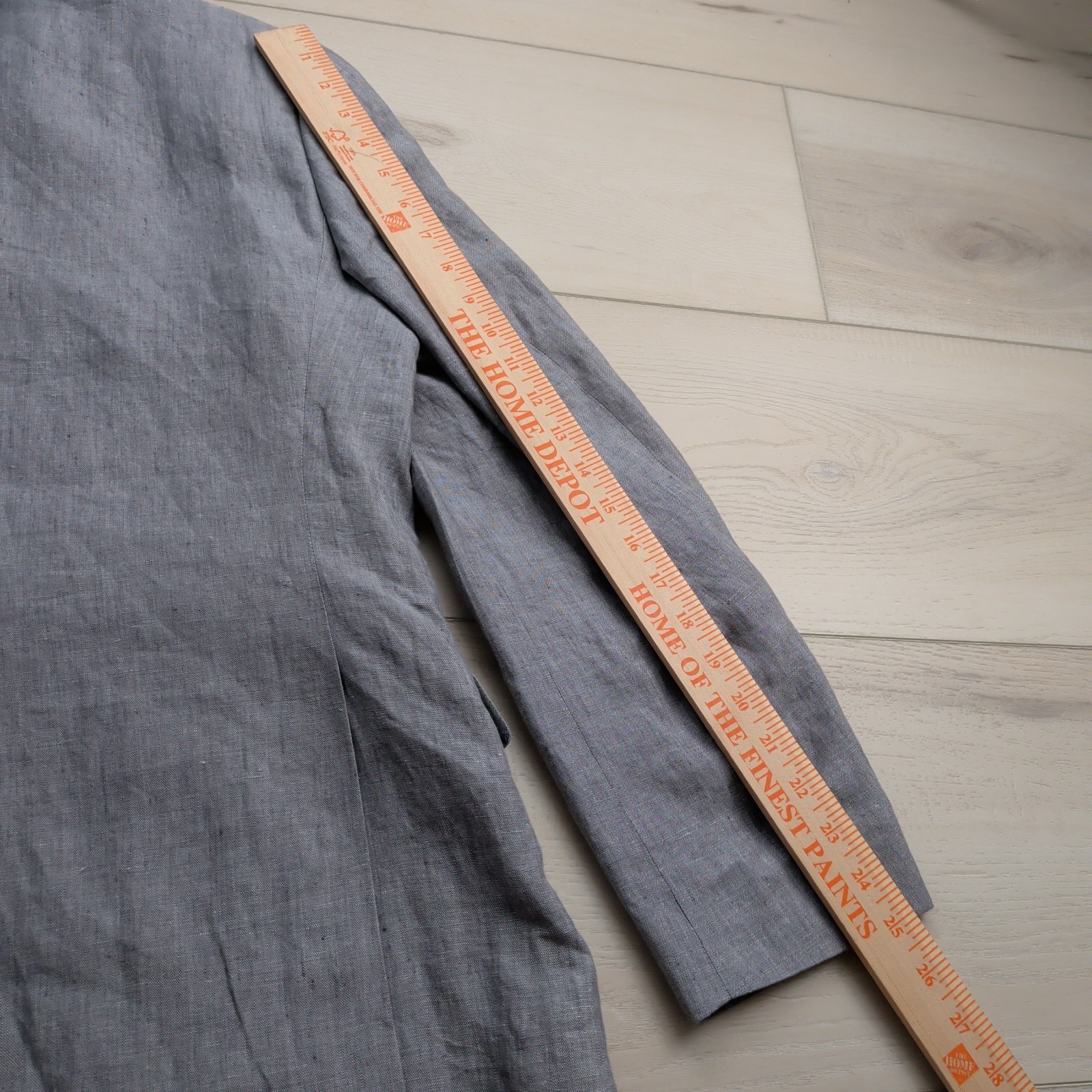 Tommy Hilfiger 100% Linen Sport Coat Blazer Mens 40R Gray Double Vented Jacket