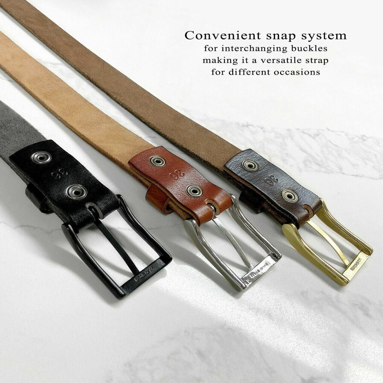 Classic dress belt genuine full leather casual dress belts 1-1/8″(30mm) Wide