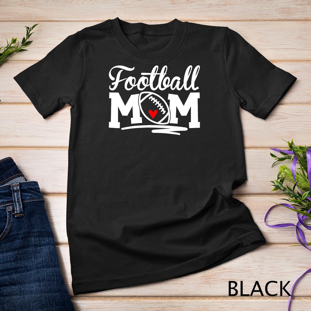 Football Mom Leopard Football Love Football Player T-Shirt Unisex T-shirt