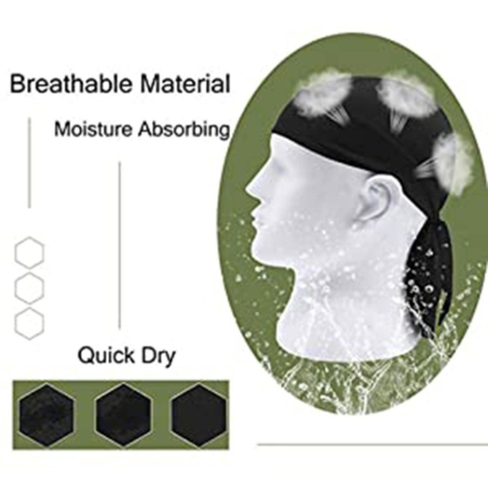 Sweat Wicking Beanie Hat Dew Rag UV Protection Sport Skull Cap Cooling Head Wrap