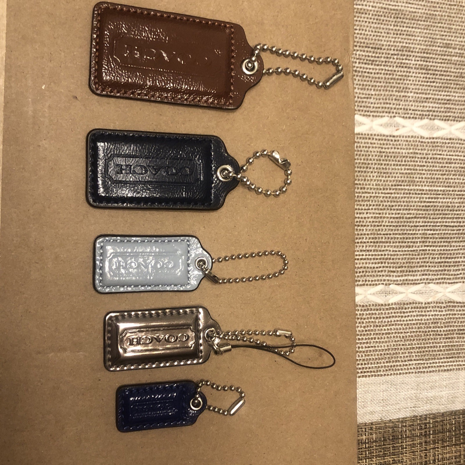Coach Bag Key Charms / Key Fobs / Hang Tags / Accessories includes all 5