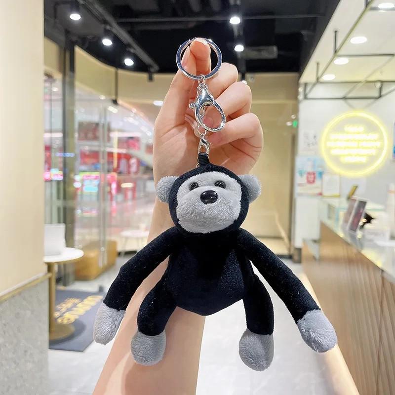 11cm Cute Gorilla Plush Keychain Soft Stuffed Animal Keyring Bag Pendant Charm G