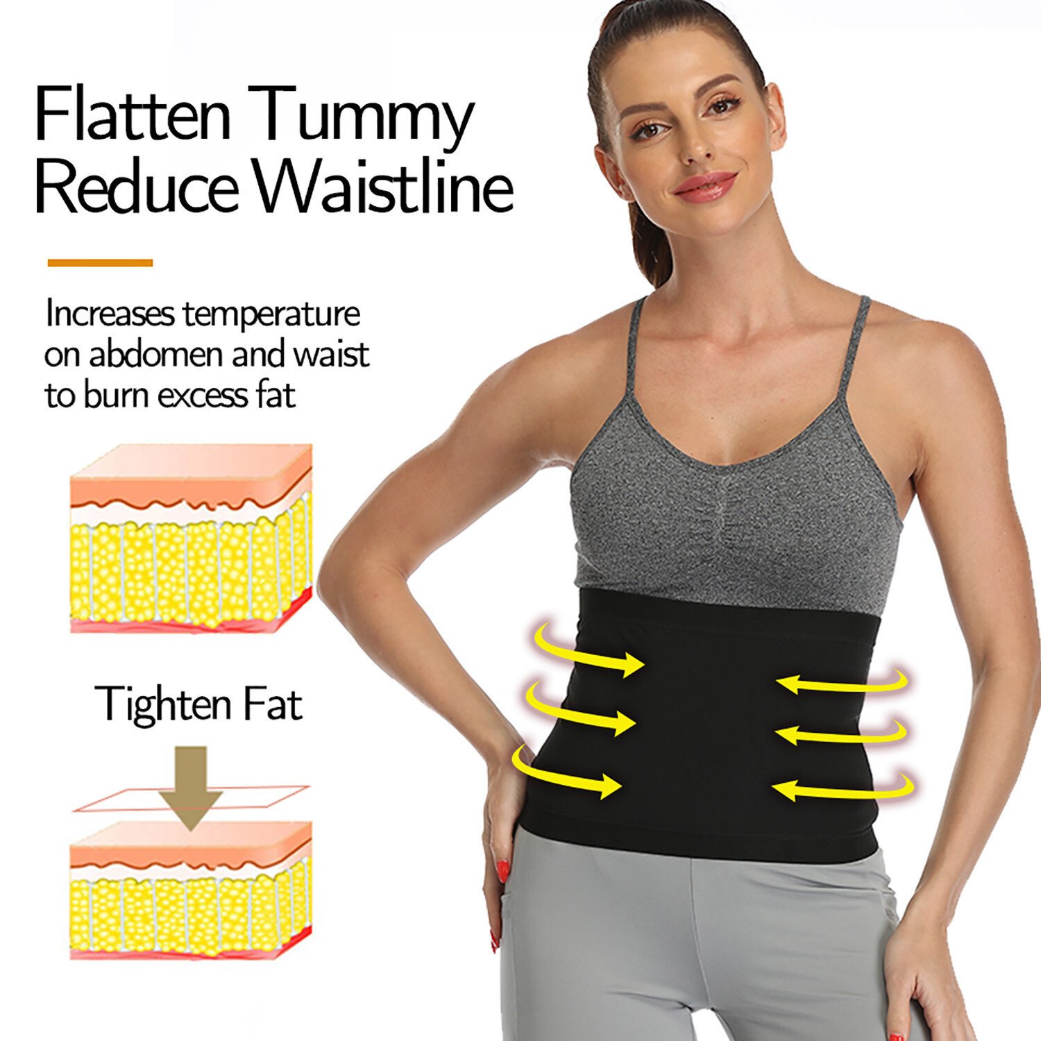 Waist Trainer Sweat Belt Lower Belly Fat Burner Shapewear Sauna Belt Wrap Band