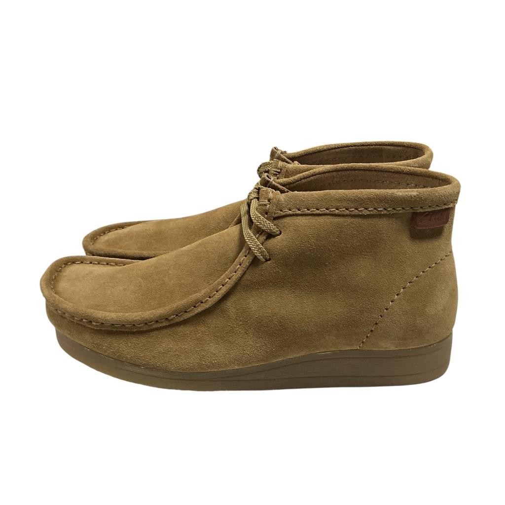 Clarks Wallaston Boots Mens 9M Dark Sand Suede Chukka Moc Toe Casual Lace Up