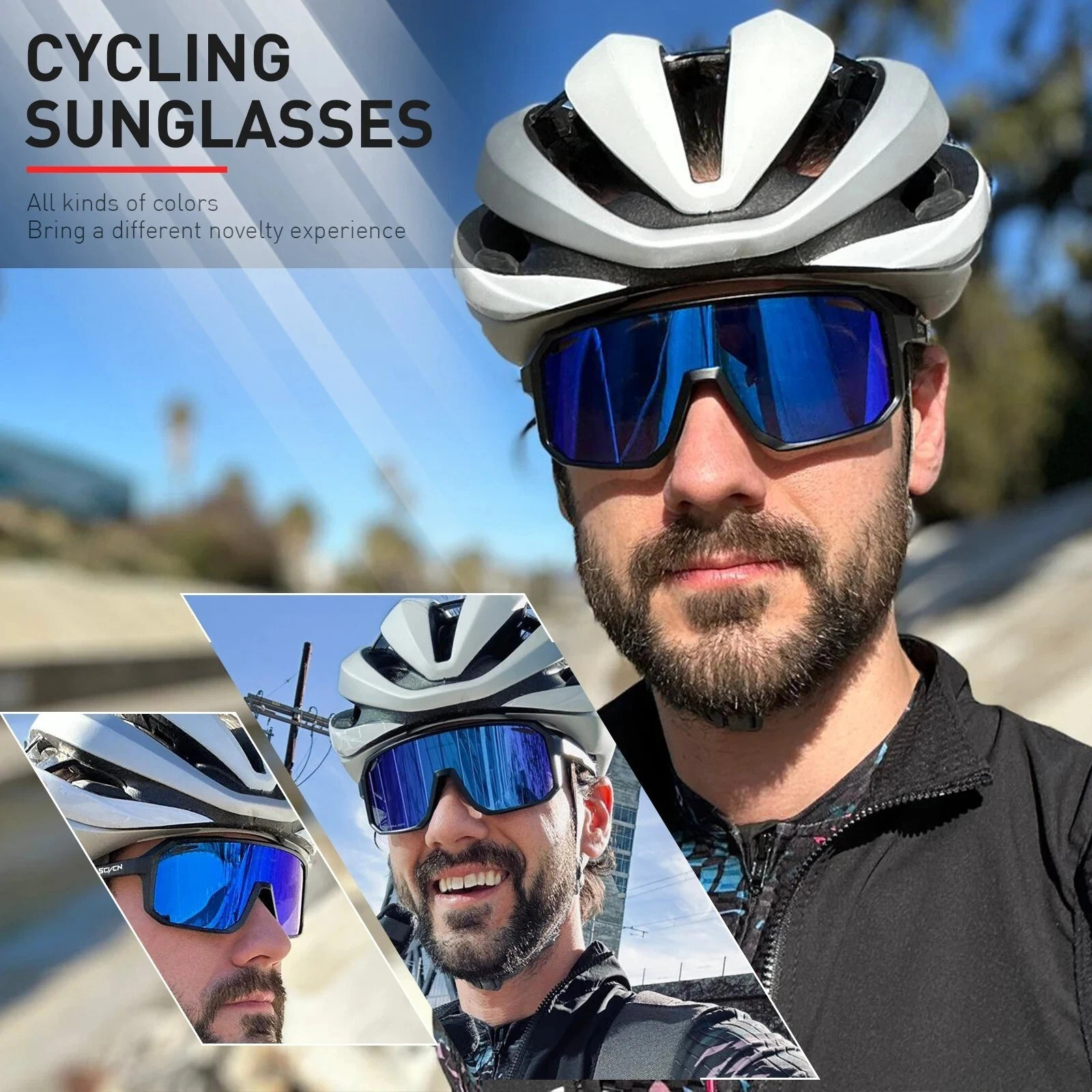 Polarized Sports Sunglasses UV400 Cycling Driving Fishing Wrap Outdoor Glasses