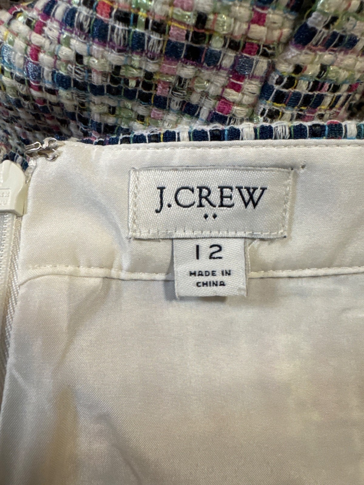 J. Crew Womens Tweed Jacket & Skirt Set Multicolor Size 12 Made In China